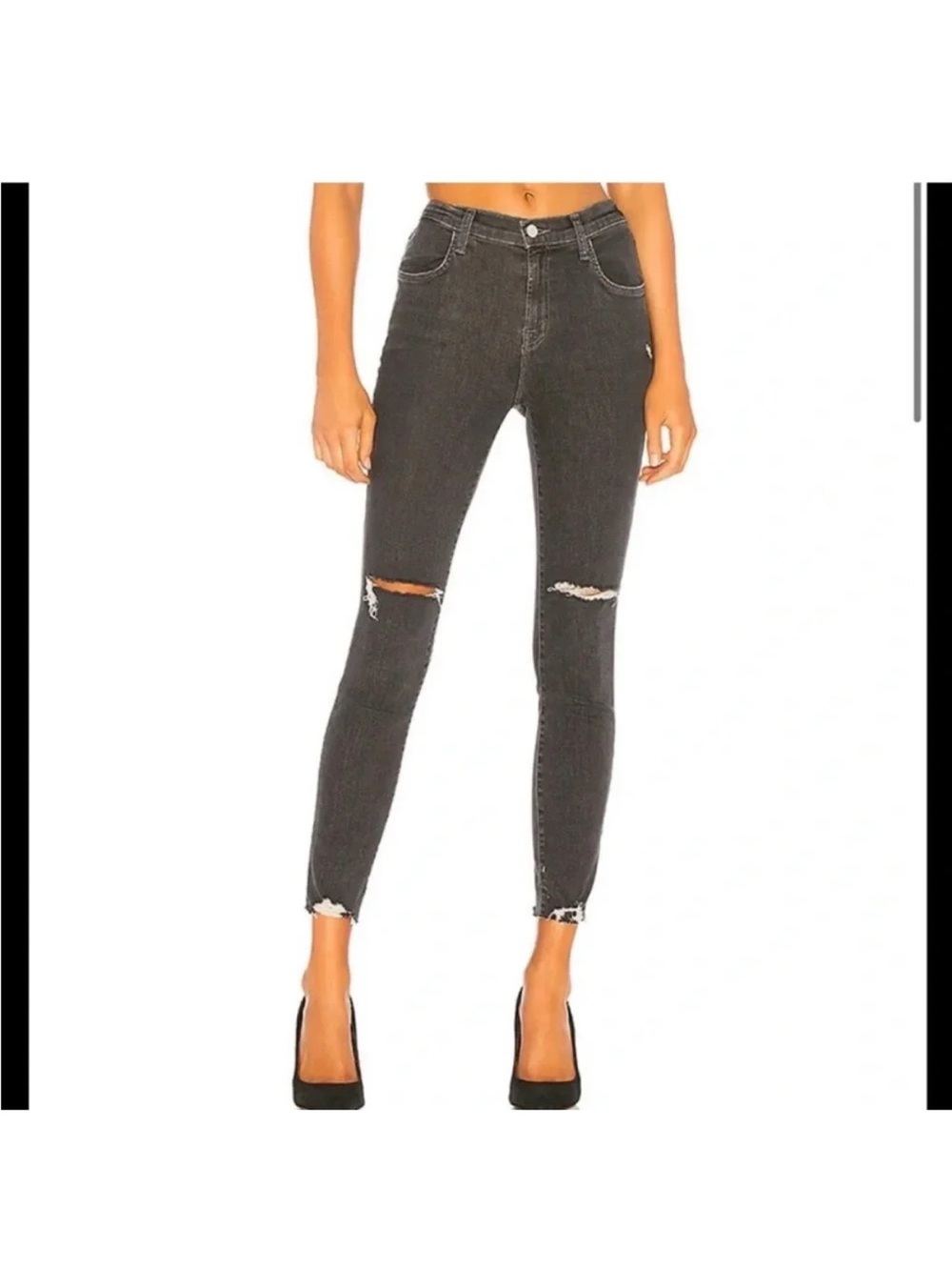 J Brand Charcoal Distressed Skinny Jeans